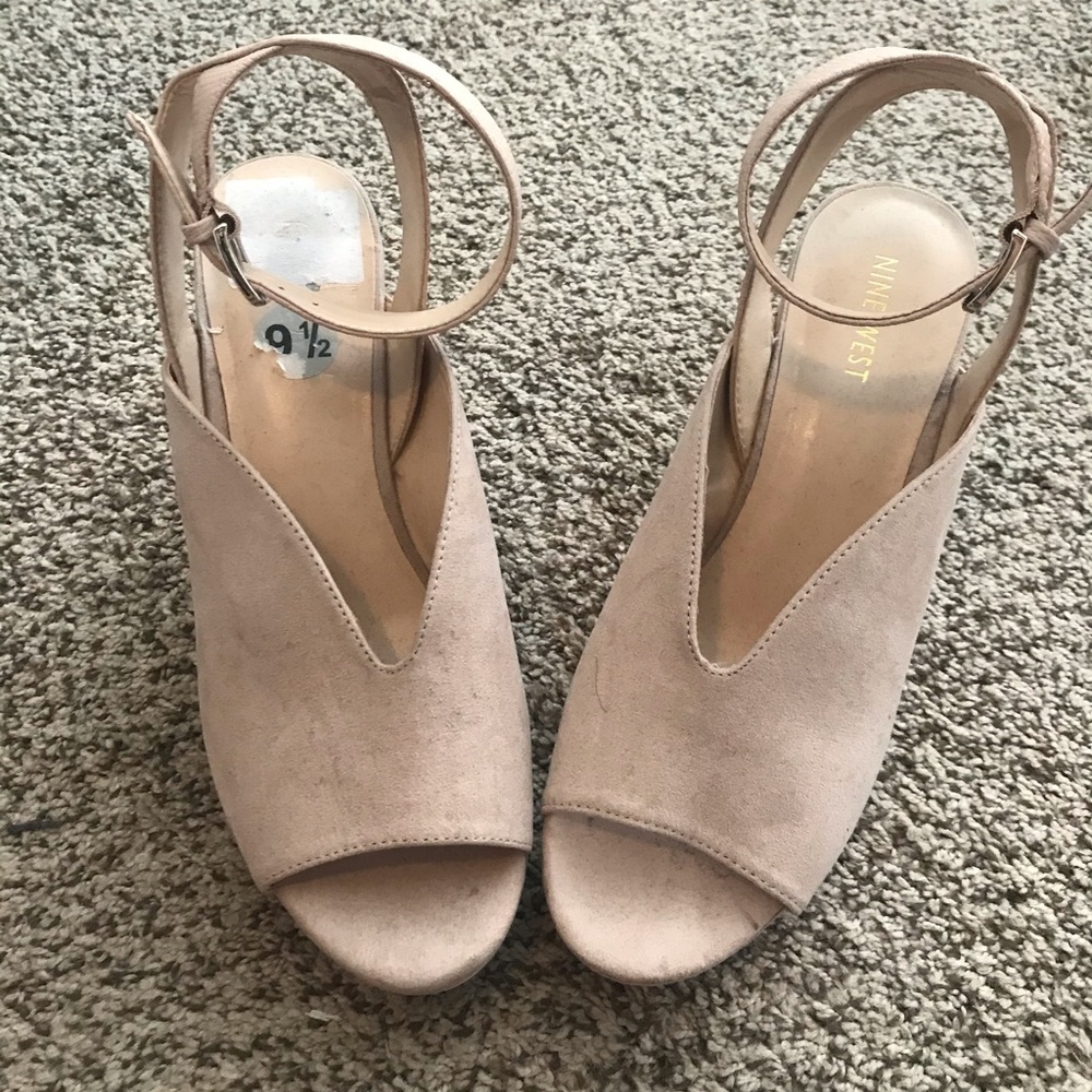 Suede blush wedge